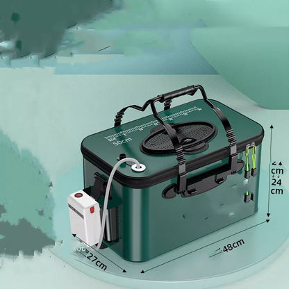 Thickened EVA Fish Protection Bucket with options for oxygen pump and multiple sizes