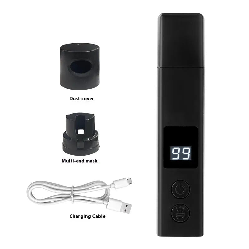 White and black electric dog nail grinder with dust cover and light on ABS plastic construction