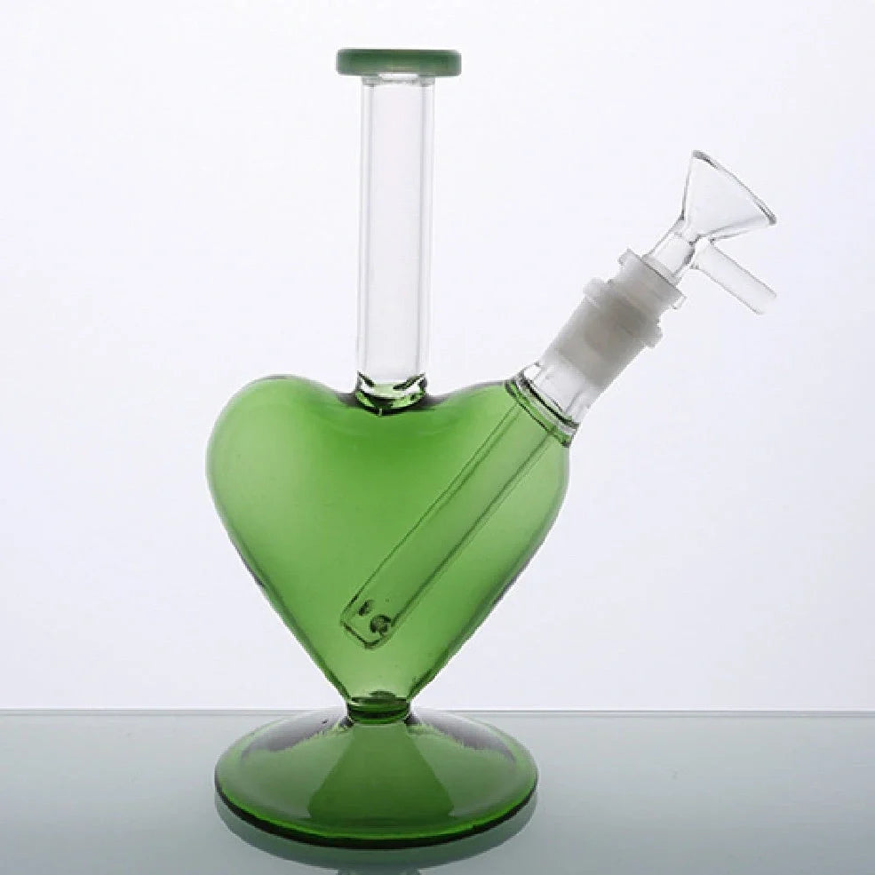 Hand-blown borosilicate glass geometric atomiser pendant with polished surface in green colour