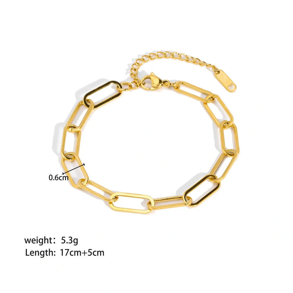 Elegant stainless steel bracelet with modern geometric design, suitable for women's fashion and accessories