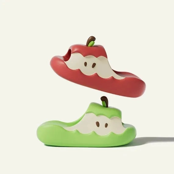 Cartoon fruit print EVA parent-child sandals in light pink colour, flip-flop style homewear slippers