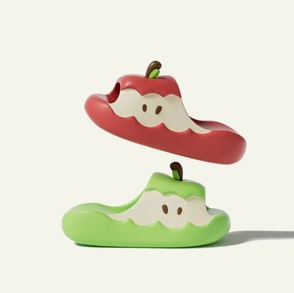 Cartoon fruit print EVA parent-child sandals in light pink colour, flip-flop style homewear slippers