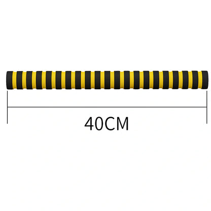 Yellow adjustable dumbbell barbell set with connecting rod and weight plates for home strength training