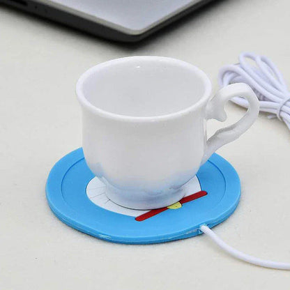 Cozy USB-powered cartoon drink warmer pad with soft rubber construction and adorable designs to keep your beverages at the perfect temperature