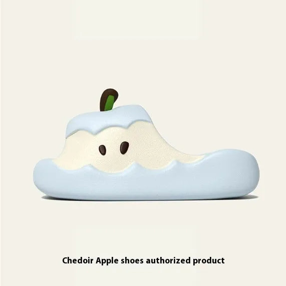 Cartoon fruit print EVA parent-child sandals in light pink colour, flip-flop style homewear slippers