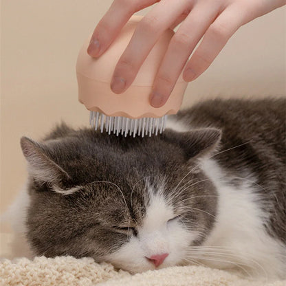 Floating Massage Pet Needle Comb in orange pink and baby blue for cat hair cleaning