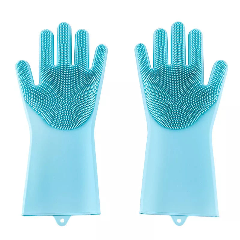Silicone dishwashing gloves in multiple colors, high temperature resistant up to 320°F