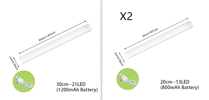 Stainless steel wireless LED motion sensor night light with magnetic wall mounting