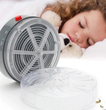 Solar-powered mosquito killer with LED light and suction cups for outdoor pest control