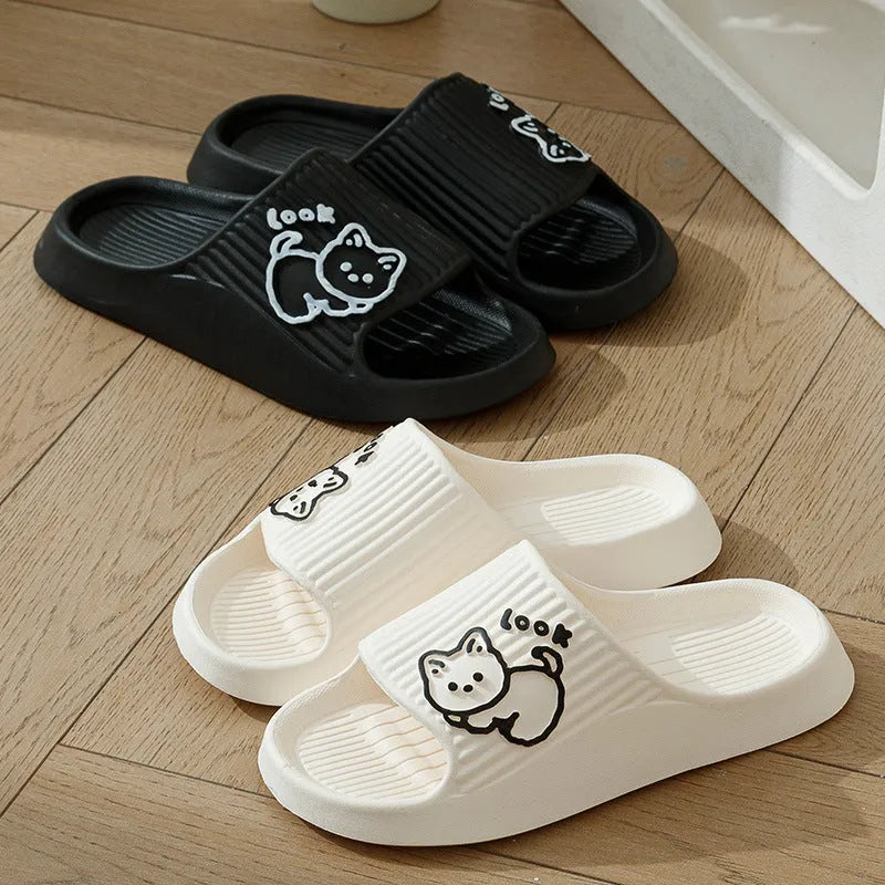 Women's cat design platform slippers in EVA material available in seven colours with non-slip sole