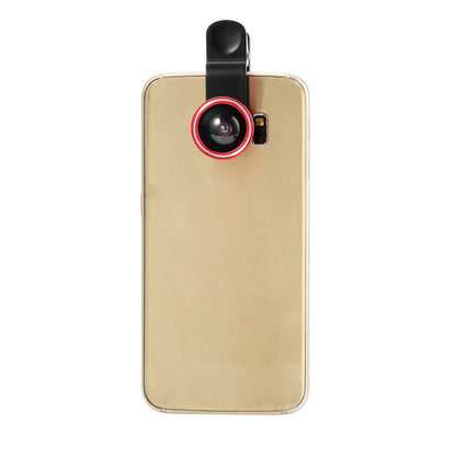 Mini camera lens clip attachment for mobile phones with wide-angle and macro lenses
