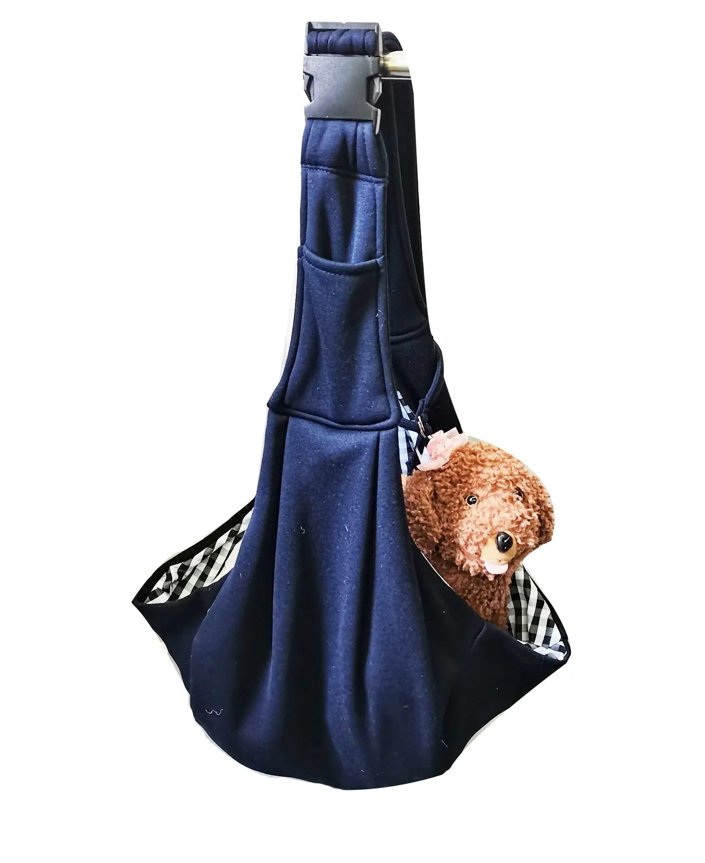 Soft brown adjustable shoulder strap dog carrier bag for small pets