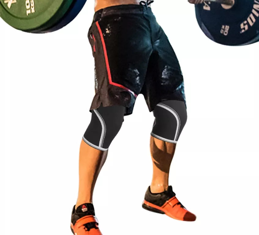 7mm thicken compression leg sleeve sports knee pads in black