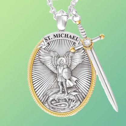 Western Mythology Faith Necklace with angel design and round bead chain