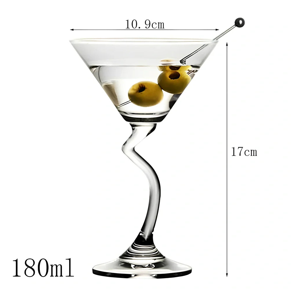 Creative transparent lead-free glass cup with seamless flat base for cocktails, 210ml capacity