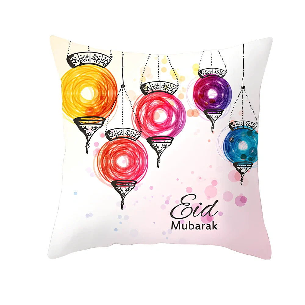 Single-sided digital printed peach skin pillowcase measuring 44cm for Ramadan Eid decor