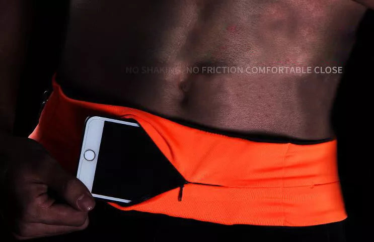 Elastic waistband sports belt bag for mobile phones in various colors