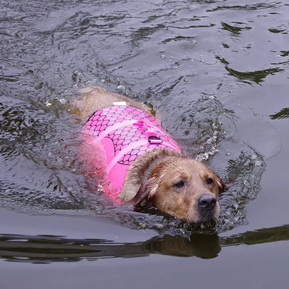 Polyester pet life jacket dog vest in Rose Red or Silver Grey, sizes XS S M L