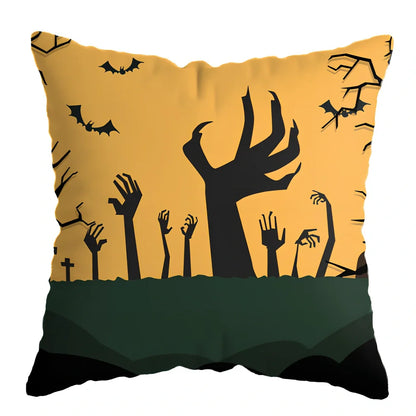 45x45cm linen pillow cover with skull pattern for Halloween decorations