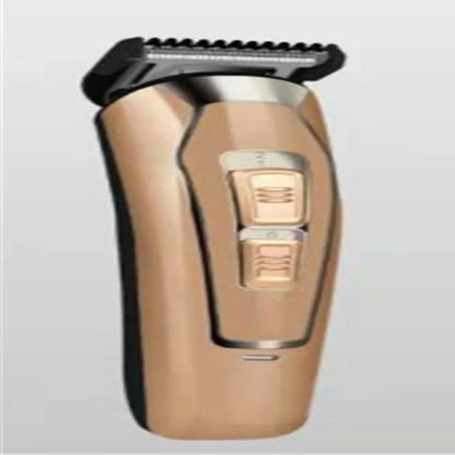 Dark blue electric hair clipper with stainless steel blades and European charging plug