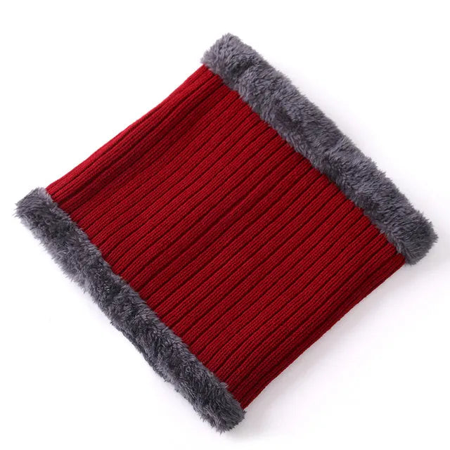 Unisex winter knit letters cap in cotton and coral wool, adult size, shown in black, coffee, dark blue, grey, khaki, and red