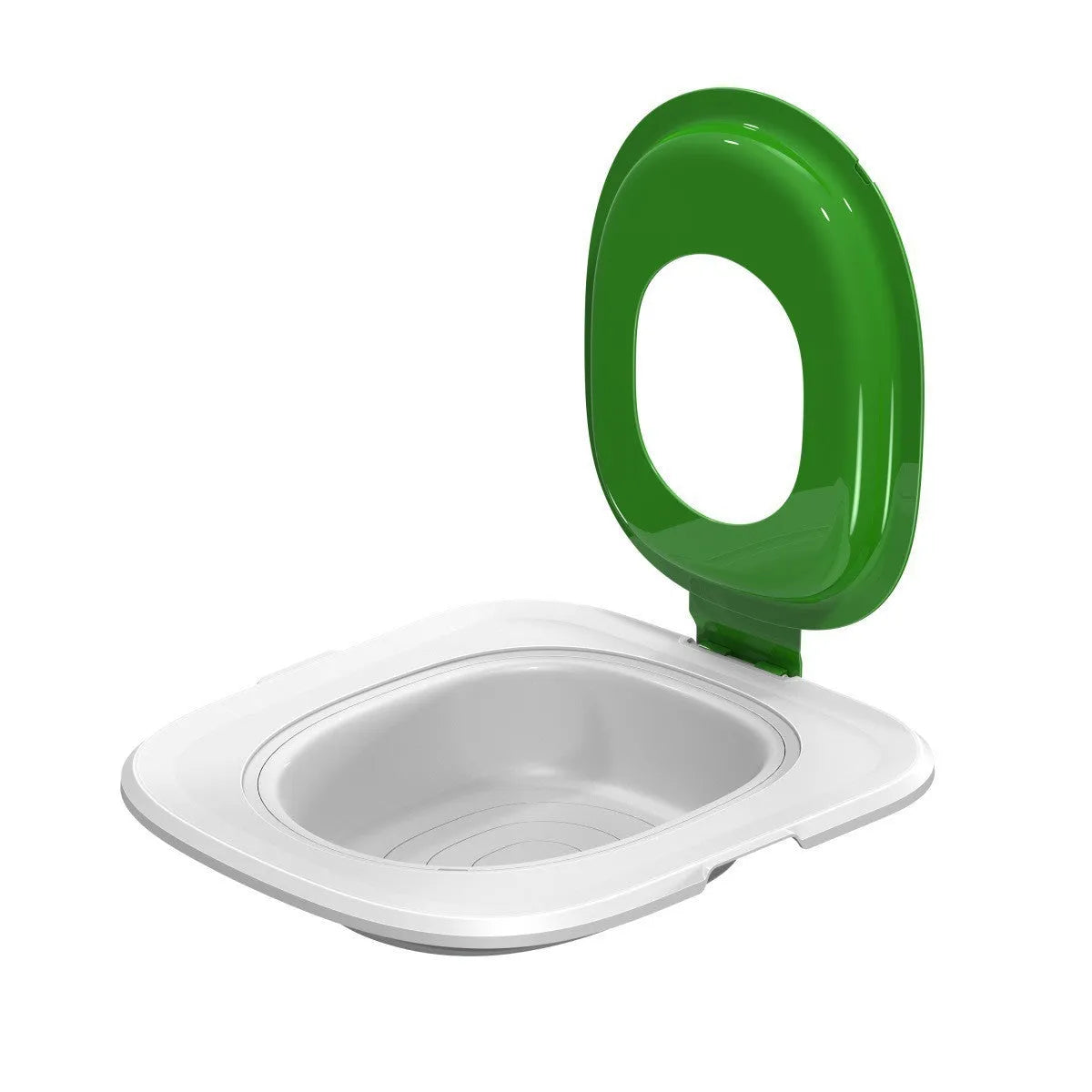 Fifth Generation cat litter training toilet with upper tray and anti-track base mat in blue.