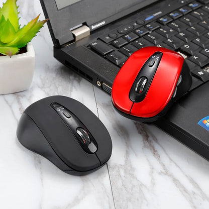 Wireless dual-mode mouse in black with Bluetooth 5.0 and 2.4GHz, 2400dpi optical sensor, six keys and four-way wheel, 100 x 60 x 40mm
