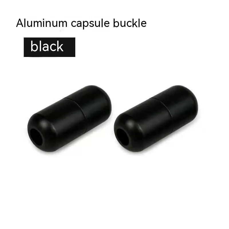 6mm metal capsule shoelace buckle pair in 15 colours including black, white, pink, red, gold, and copper finishes