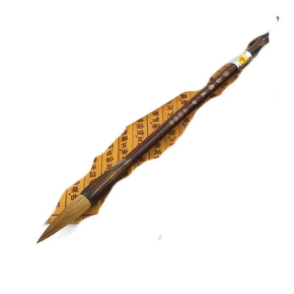Wolf Hao traditional Chinese calligraphy brush set with steel rod handles and wolf hair nibs in multiple sizes.