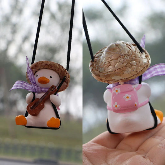 Car Swing Duck Ornament in various designs for rearview mirror decoration