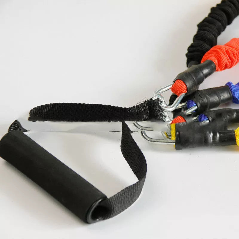 Latex Tension Belt Set for indoor fitness with adjustable resistance levels