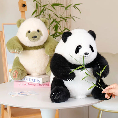 Panda doll plush toy with 35cm sitting height in black-white colour combination