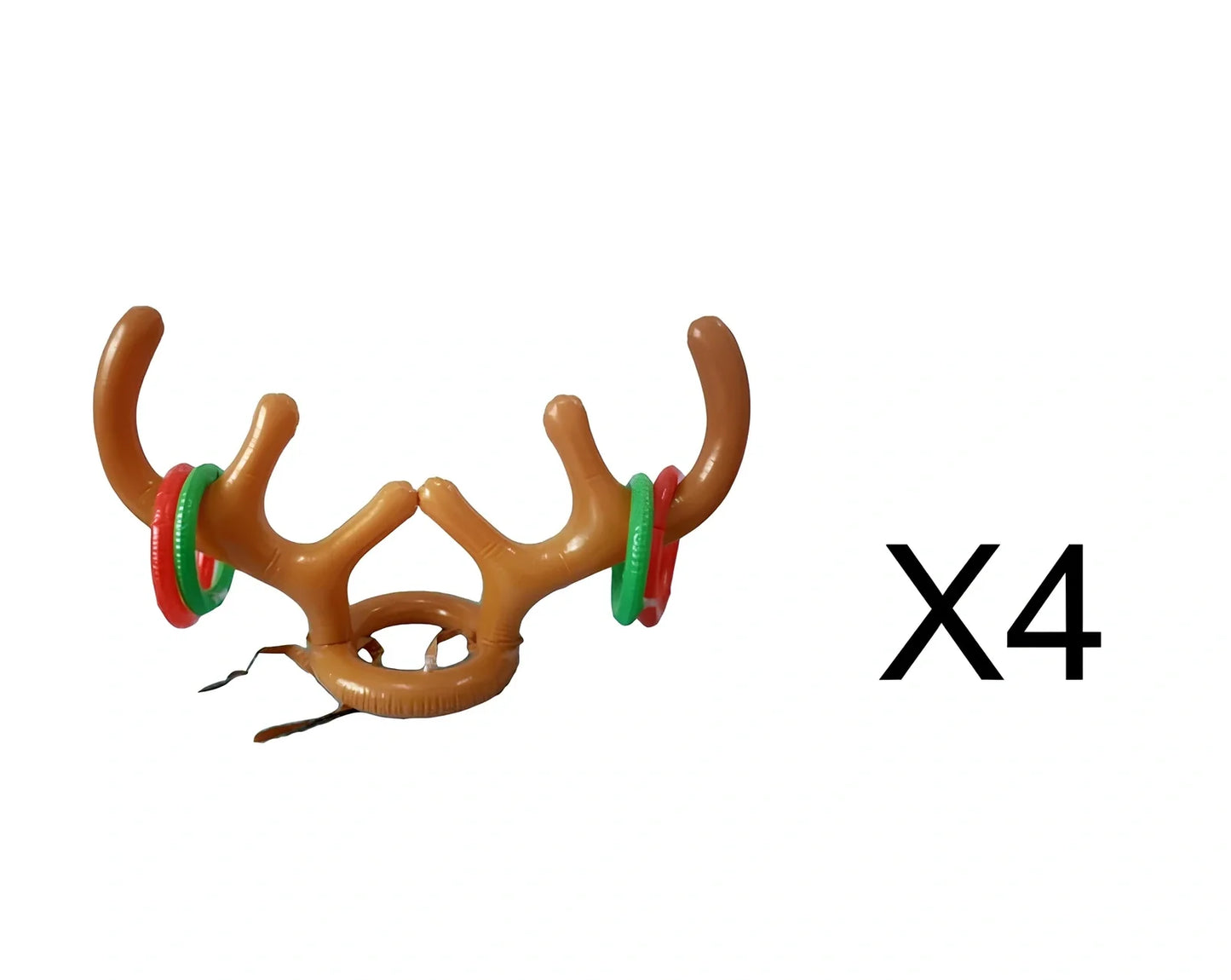 Christmas inflatable reindeer antler hat ring toss game with 80cm antlers and coloured throwing rings