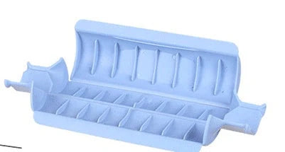 8-frame anti-skid kebab protector for BBQ skewers in green, khaki, blue, and pink