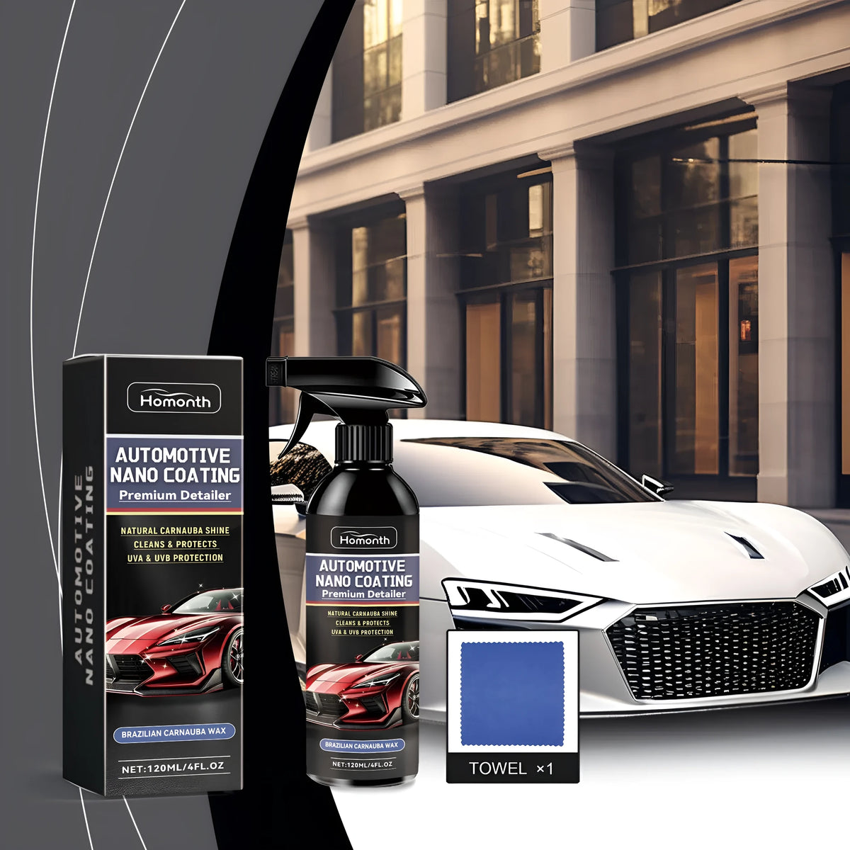 120ml car paint renovation agent bottle with towel for multi-functional coating restore