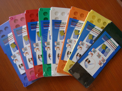 Adjustable clothes folding board showing 40x48cm and 68x57cm sizes with PP+PE construction