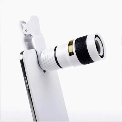 12X phone telescope with clip and cleaning cloth for mobile photography enhancement