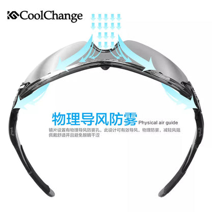 Kugai 0093 polarized cycling glasses in gray, red, and yellow for UV protection