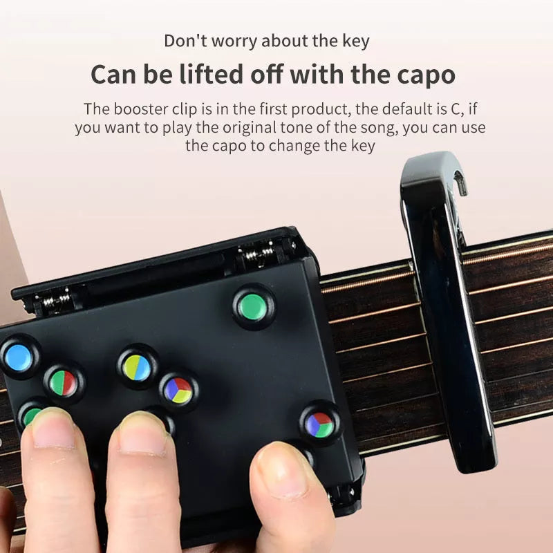 Chord Buddy Guitar Trainer with color-coded buttons for easy chord learning