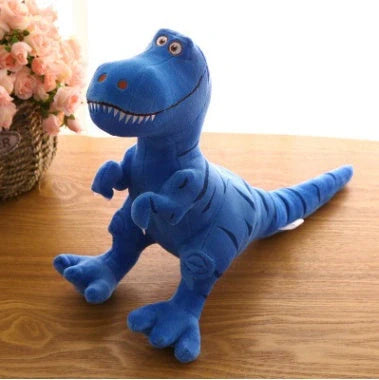 Adorable green dinosaur plush toy for kids, soft and huggable, perfect as a birthday gift.