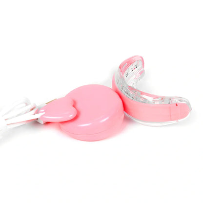 Rechargeable teeth whitening device with LED lamp beads in black, pink, or white