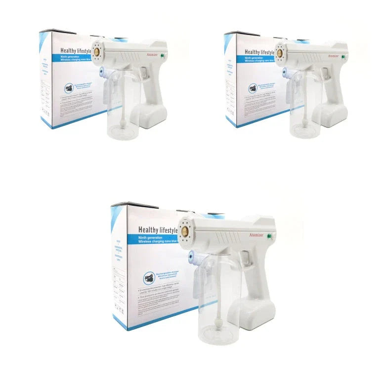 Cordless atomizing disinfectant sprayer with adjustable mist output, long-lasting battery, and durable brass nozzle for efficient sanitization