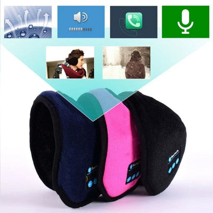 Bluetooth earmuffs with cotton blend material, built-in microphone, and intuitive controls for hands-free calling and music streaming