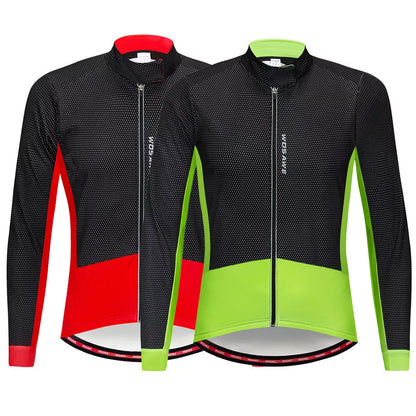 Autumn and winter cycling wear fleece warm jacket in black red and black green