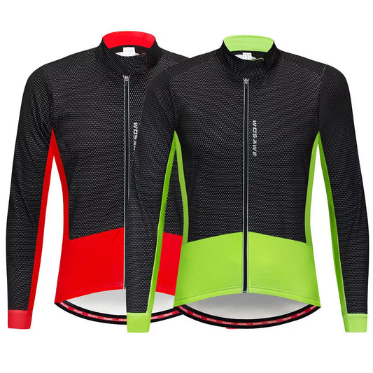 Autumn and winter cycling wear fleece warm jacket in black red and black green