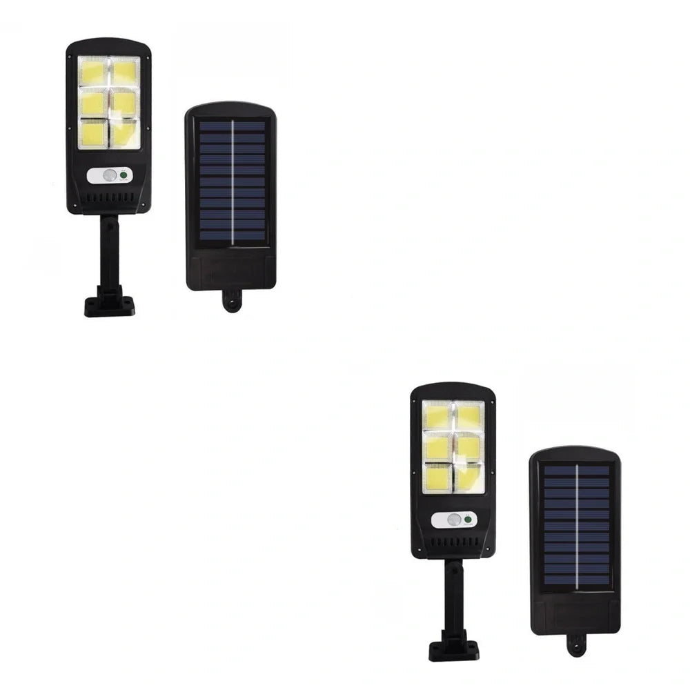 Black solar street light with infrared motion sensor, 370mm length, for outdoor garden and pathway illumination