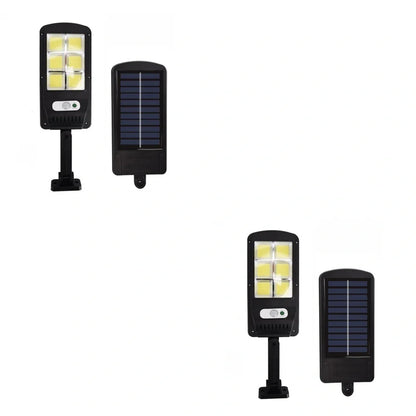 Black solar street light with infrared motion sensor, 370mm length, for outdoor garden and pathway illumination