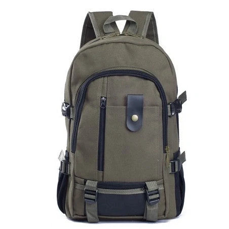 Stylish and durable canvas backpack for men and students, perfect for school, work, or travel.
