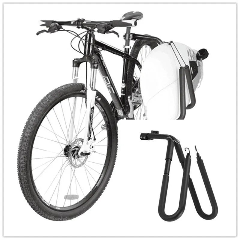 Black aluminium surfboard wall mount bracket for surfboard or bicycle storage, 1.45kg alloy frame