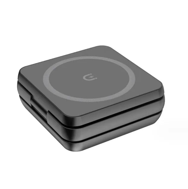 Folding three-in-one wireless charging bracket for desktop with Apple, Samsung and Google Pixel Watch support